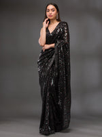 Thumbnail for Koskii Embellished Sequinned Pure Georgette Saree - Distacart