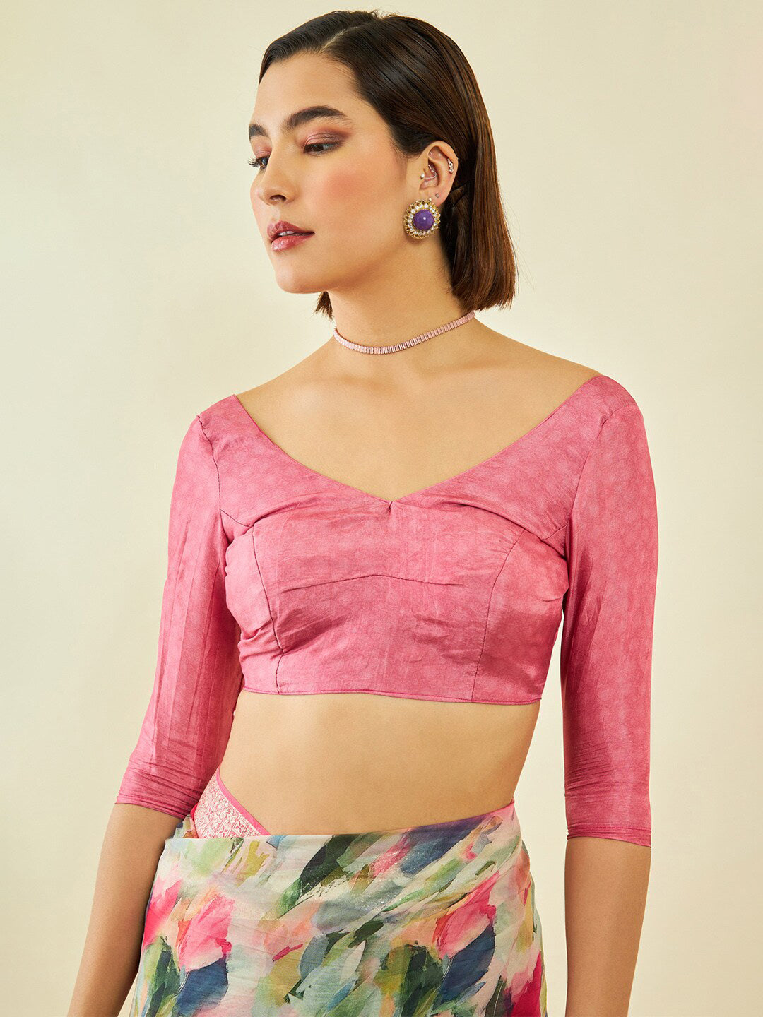 Soch Floral Zari Organza Saree - Distacart