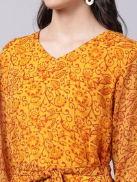 Thumbnail for Souchii Yellow Floral Layered Chiffon Maxi Dress - Distacart