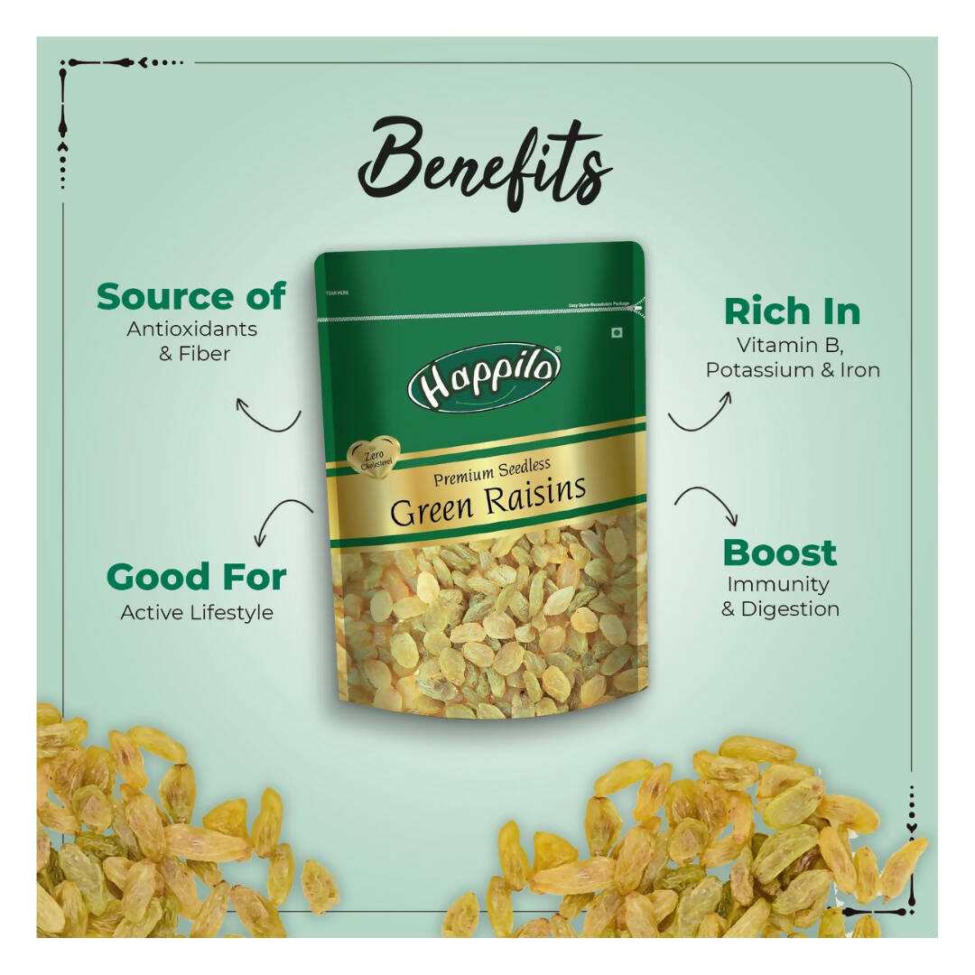 Happilo Premium Seedless Green Raisins - Distacart