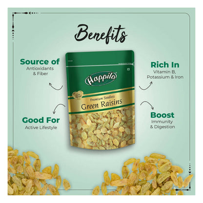 Happilo Premium Seedless Green Raisins - Distacart