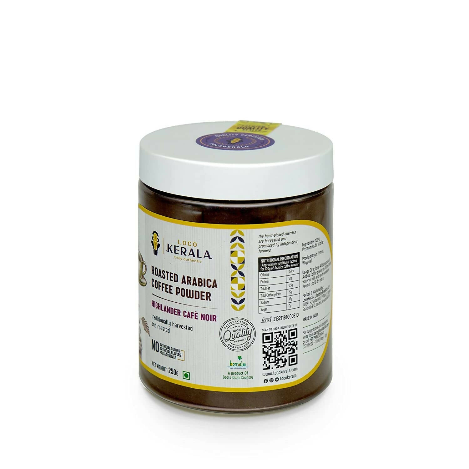 LocoKerala Highlander Cafè Noir Arabica Coffee Powder - Distacart