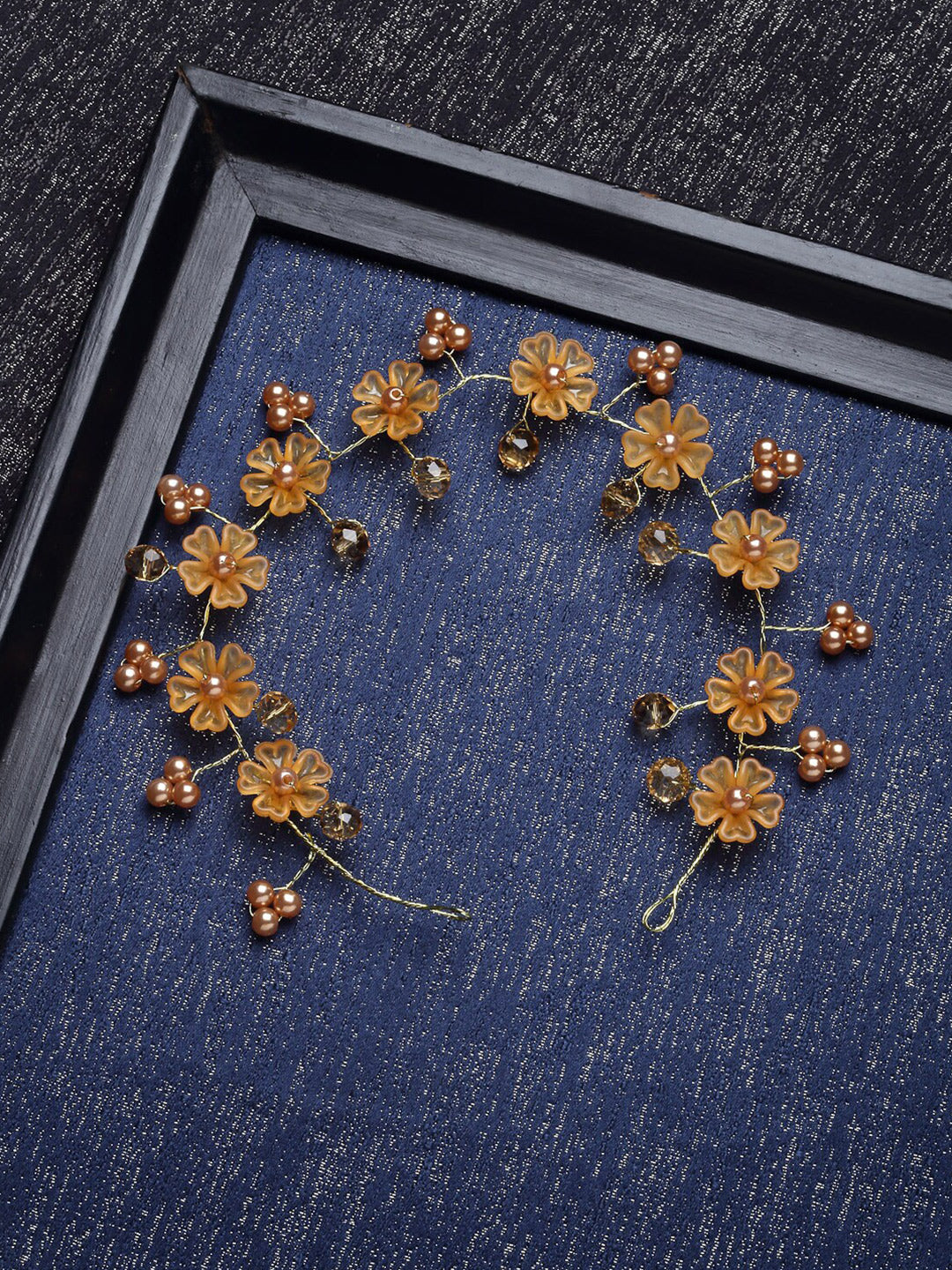 Panash Women Gold-Toned & Yellow Beaded Tiara - Distacart