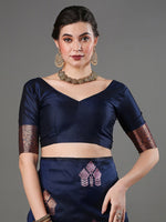 Thumbnail for Mitera Floral Woven Design Zari Banarasi Saree - Distacart