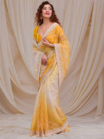 Thumbnail for Koskii Embellished Sequinned Supernet Saree - Distacart