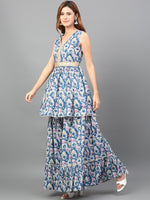 Thumbnail for Kalini Floral Printed Empire Pure Cotton Kurta with Sharara - Distacart