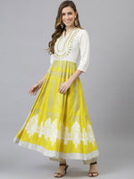 Thumbnail for Khushal K Ethnic Motifs Printed Mirror Work Anarkali Kurta - Distacart