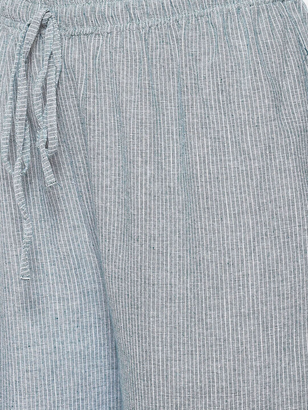 Biba Striped Panelled Kurta with Trousers & Dupatta - Distacart