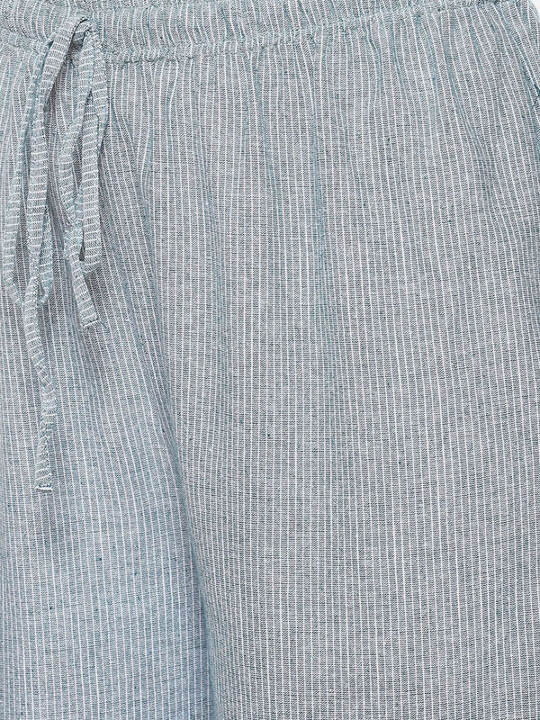 Biba Striped Panelled Kurta with Trousers & Dupatta - Distacart
