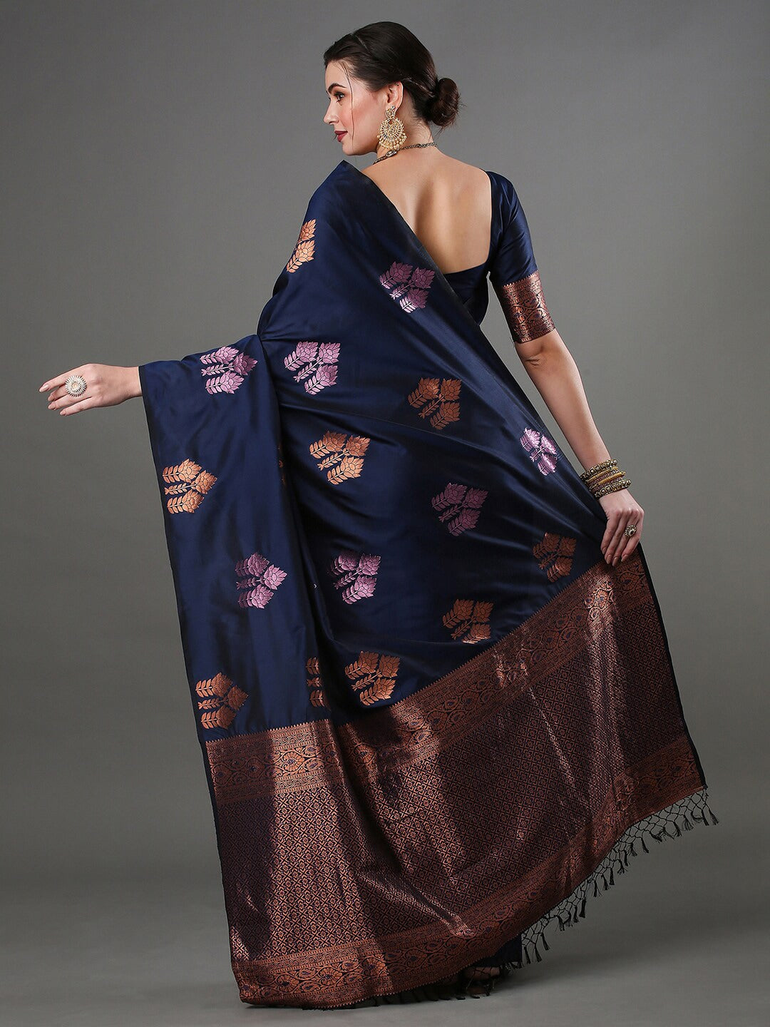 Mitera Floral Woven Design Zari Banarasi Saree - Distacart