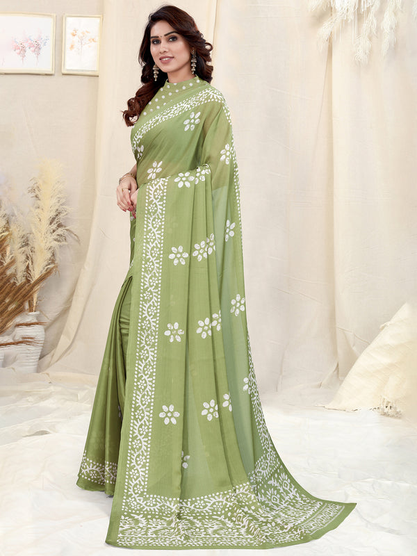 Kalini Printed Batik Saree - Distacart