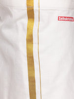 Thumbnail for Sethukrishna Boys Golden & White Shirt with Dhoti - Distacart