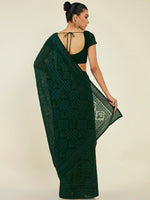 Thumbnail for Soch Floral Sequinned Pure Chiffon Saree - Distacart