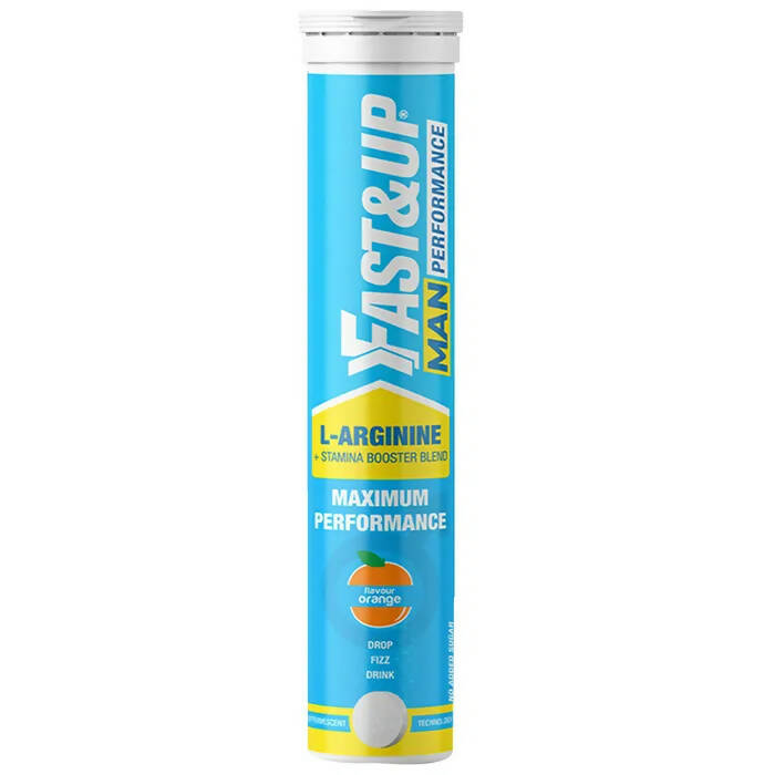 Fast&Up Man Performance-1500mg L-Arginine Effervescent Tablets-Orange Flavor - Distacart