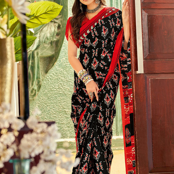 Kalini Ethnic Motif Printed Ikat Saree - Distacart
