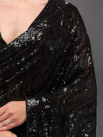 Thumbnail for Koskii Embellished Sequinned Pure Georgette Saree - Distacart