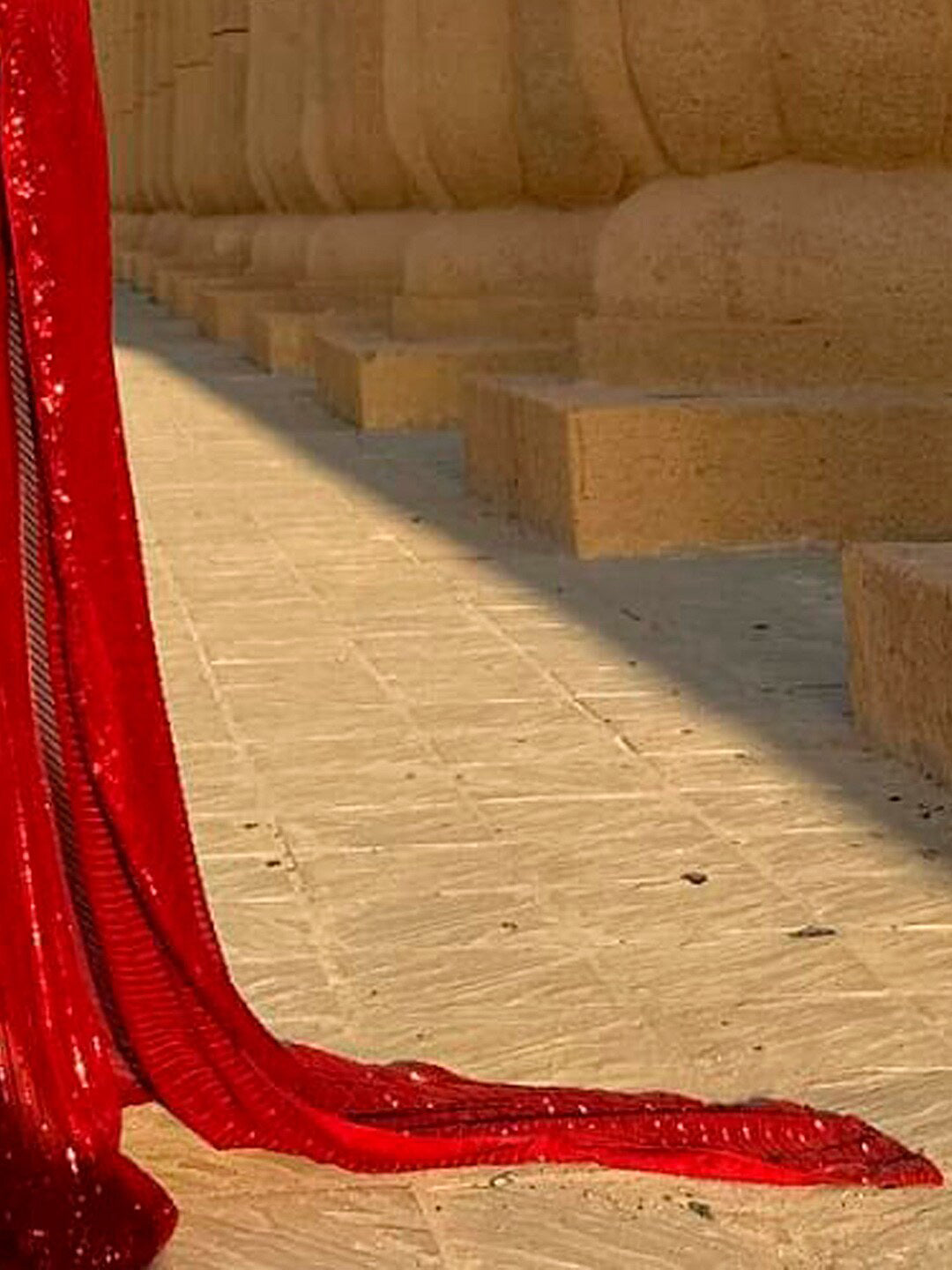 Sangria Red Embellished Pure Georgette Saree - Distacart