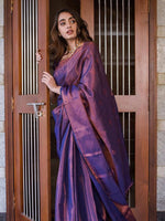Thumbnail for Kalini Woven Design Zari Silk Blend Banarasi Saree - Distacart