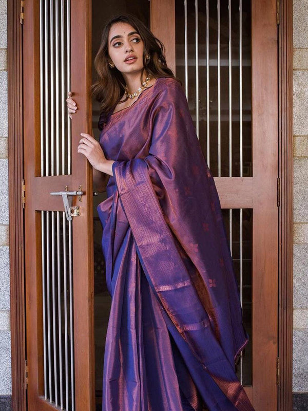 Kalini Woven Design Zari Silk Blend Banarasi Saree - Distacart