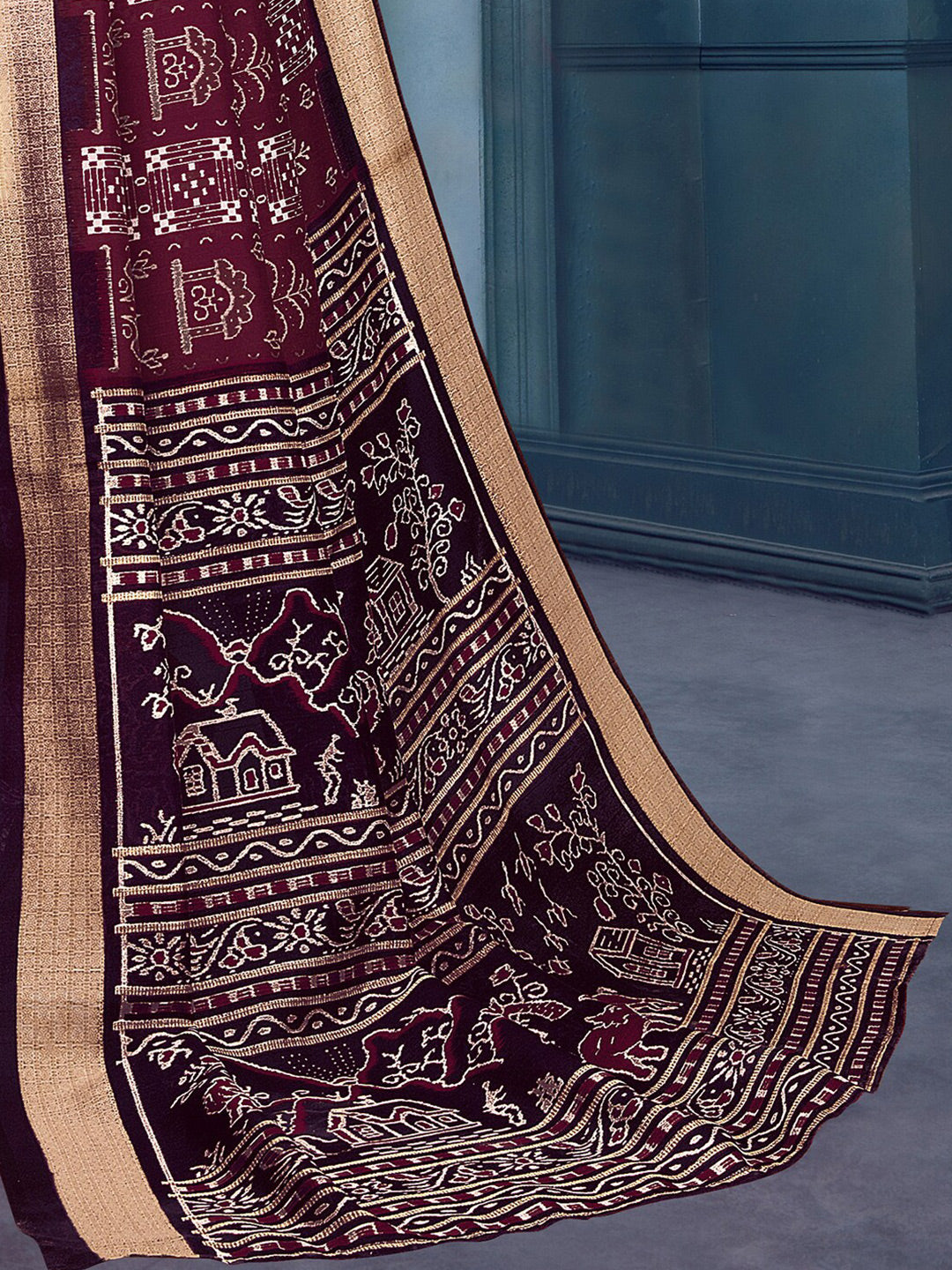Kalini Warli Printed Sambalpuri Saree - Distacart