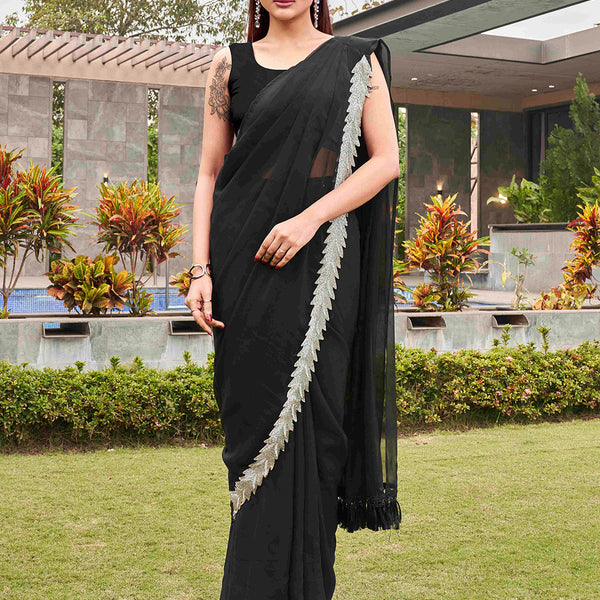 Tikhi Imli Black Beads and Stones Saree - Distacart