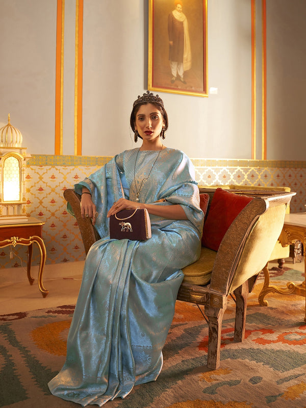 Mitera Paisley Zari Kanjeevaram Saree - Distacart
