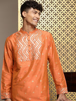 Thumbnail for House of Pataudi Jashn Ethnic Motifs Yoke Design Sequinned Kurta - Distacart