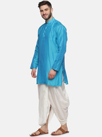 Thumbnail for Sethukrishna Men Turquoise Blue Angrakha Kurta with Salwar - Distacart
