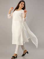 Thumbnail for Kalini Women White Kurta with Trousers & With Dupatta - Distacart