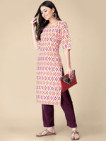 Thumbnail for Kalini Geometric Printed Printed Regular Kurta with Trousers - Distacart