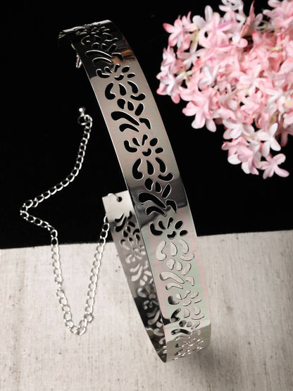 NVR Women Circular Silver Plated Adjustable Broad Belt - Distacart
