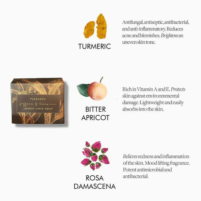 Purearth Saffron & Turmeric Luxury Cold Soap - Distacart