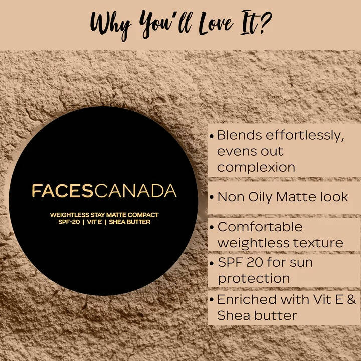 Faces Canada Weightless Stay Matte Compact SPF20-Sand 04 - Distacart