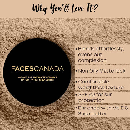 Faces Canada Weightless Stay Matte Compact SPF20-Sand 04 - Distacart