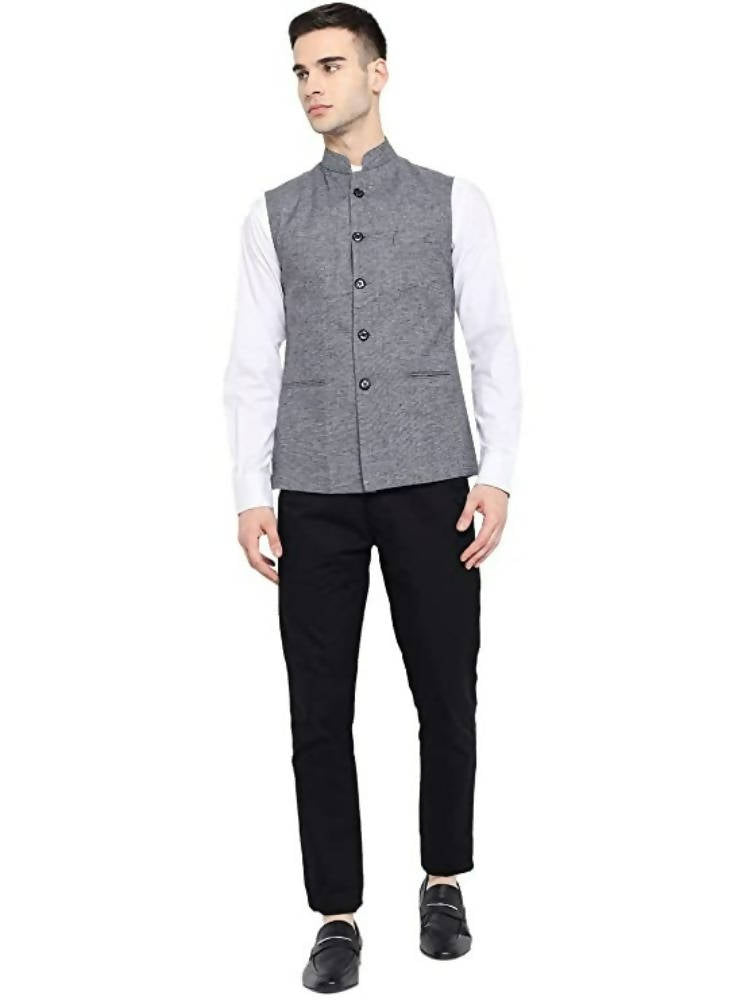 Vastraa Fusion Men's Assorted Dots Blended Festive Nehru Jacket - Distacart
