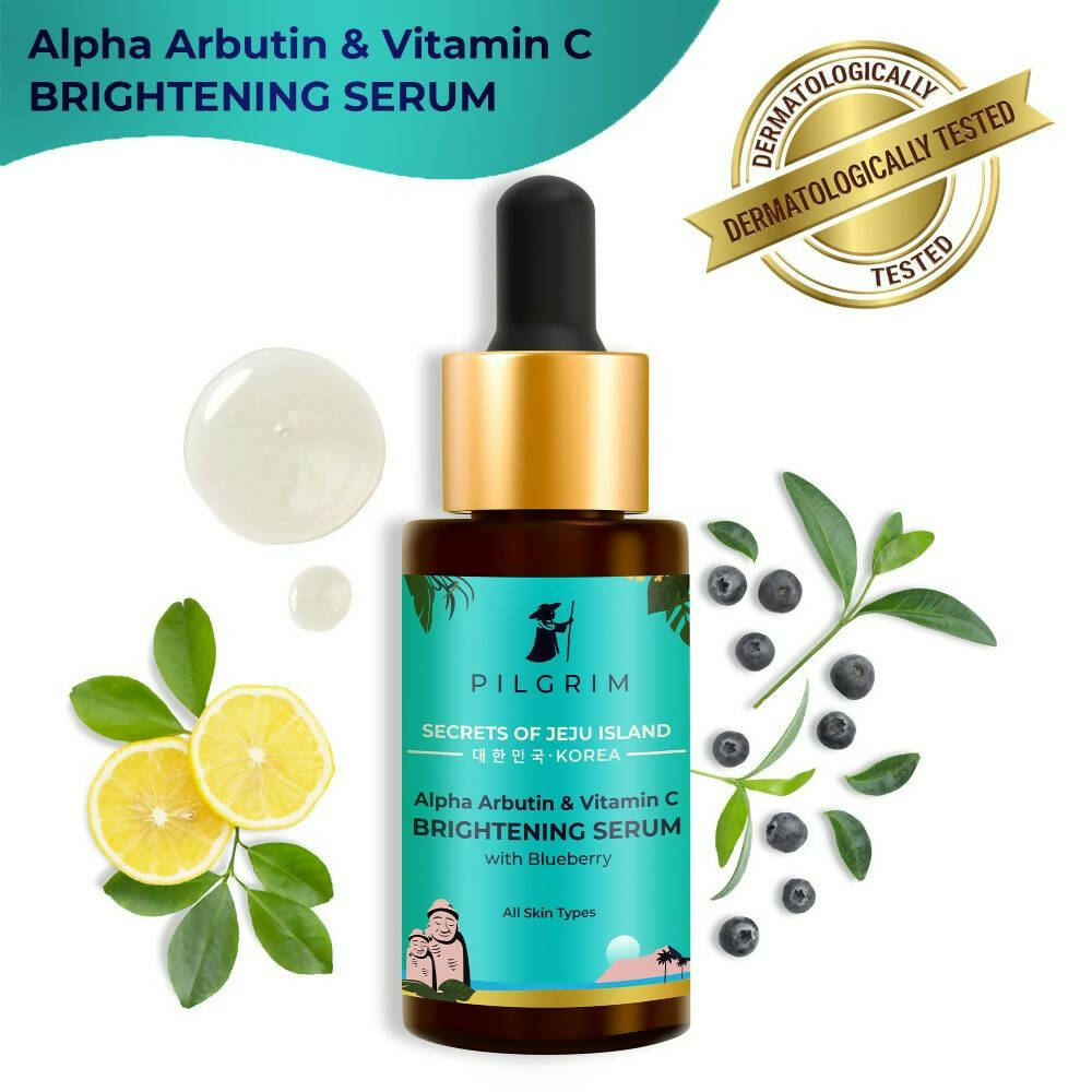 Pilgrim Alpha Arbutin & Vitamin C Brightening Skin Face Serum - Distacart