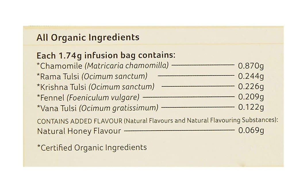 Organic India Tulsi Honey Chamomile 25 Tea Bags - Distacart