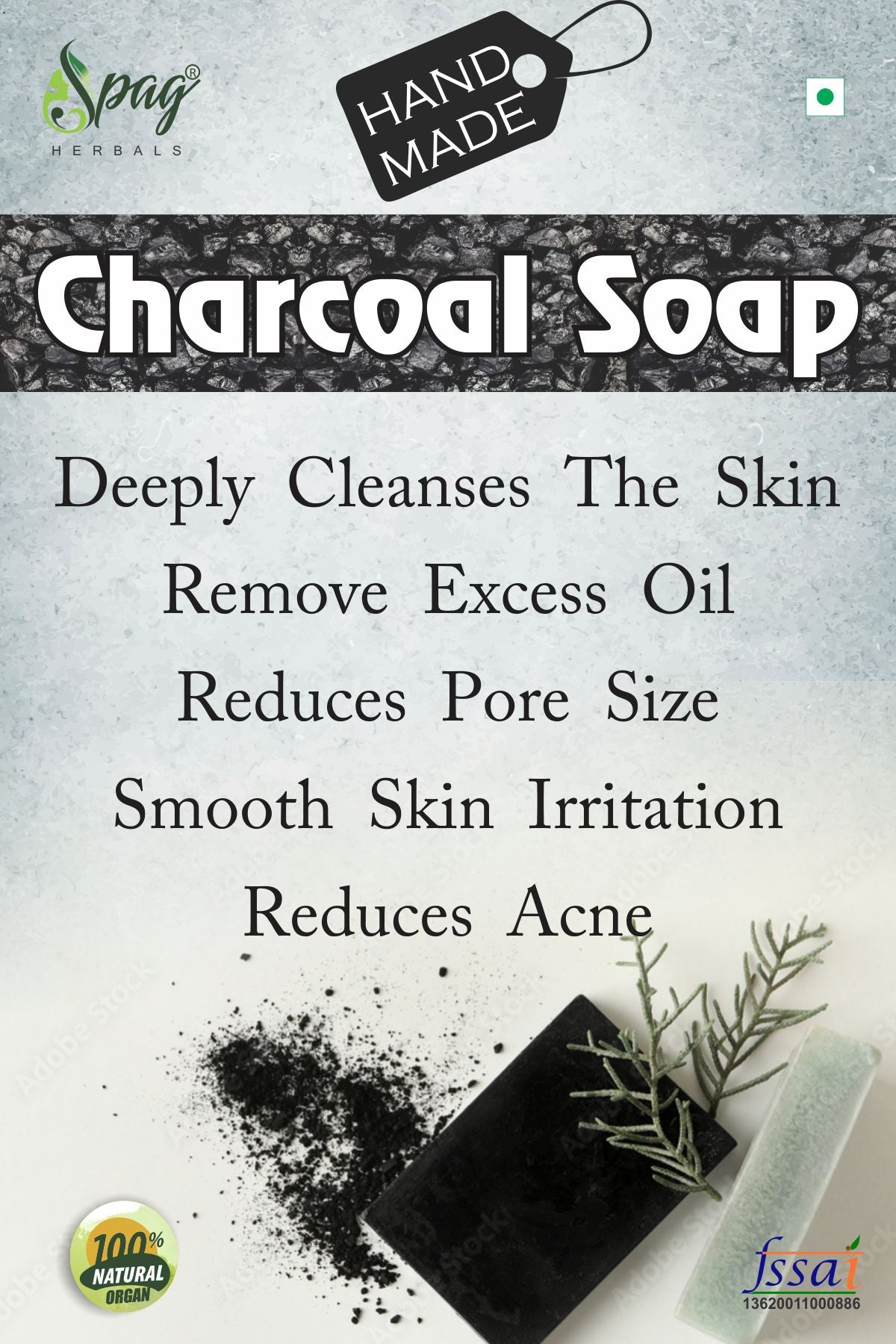 Spag Herbals Charcoal Handmade Soap For Men - Distacart