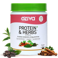 Thumbnail for OZiva Protein & Herbs For Women chocolate 16 serving