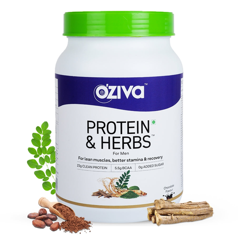 OZiva Protein & Herbs for Men Chocolate 31 serving 