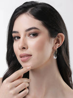 Thumbnail for NVR Women Gold-Toned Teardrop Shaped Drop Earrings - Distacart