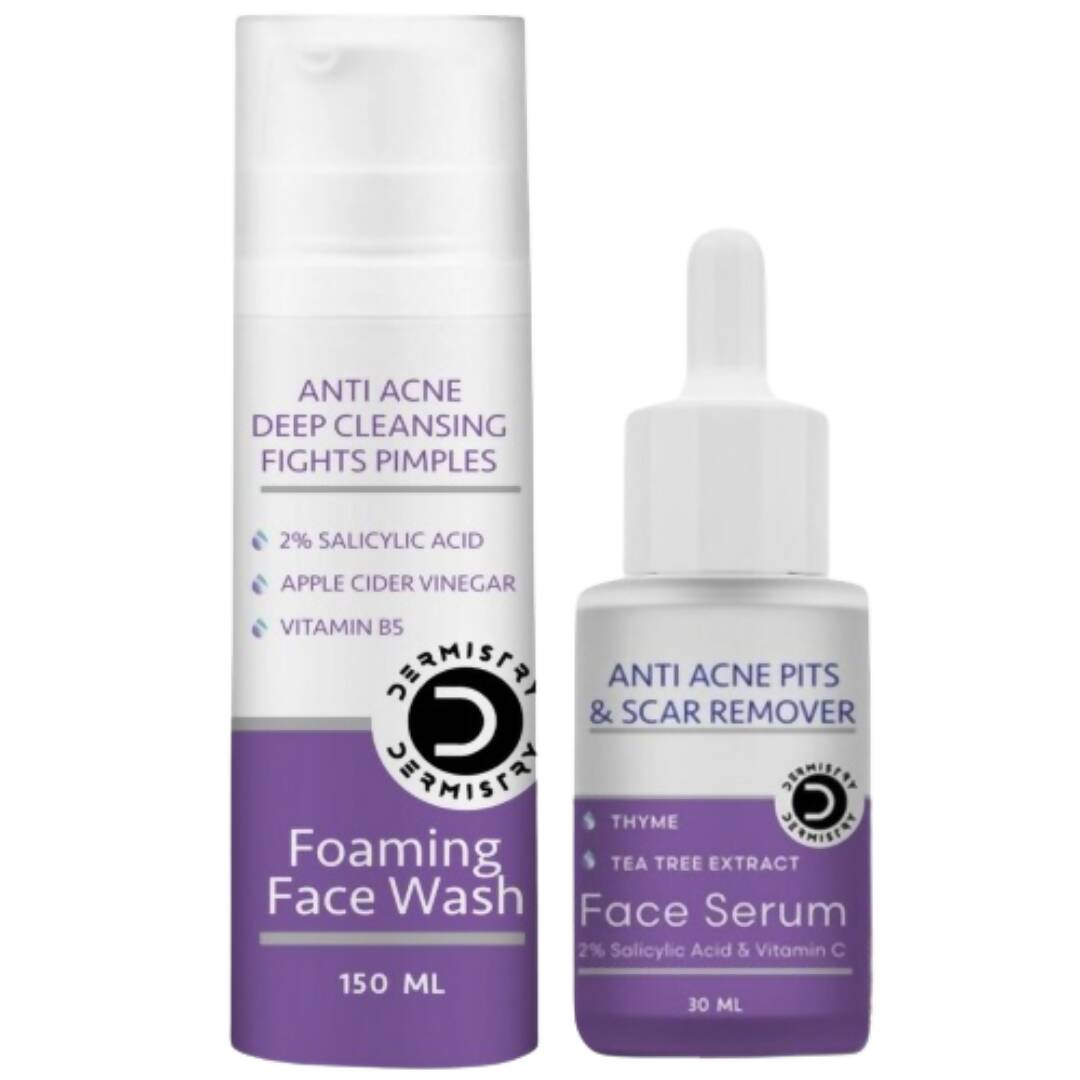 Dermistry Salicylic Acid Anti Acne Face Serum & Anti Acne Foaming Face Wash - Distacart