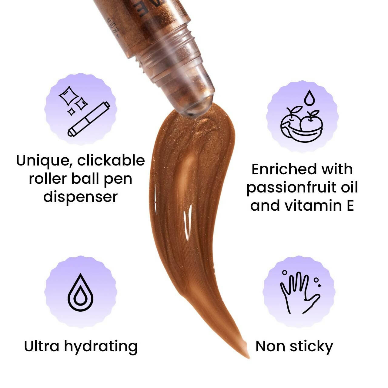 FAE Beauty Bronze Gold Shimmer Becoming Lip Gloss - Transparent - Distacart