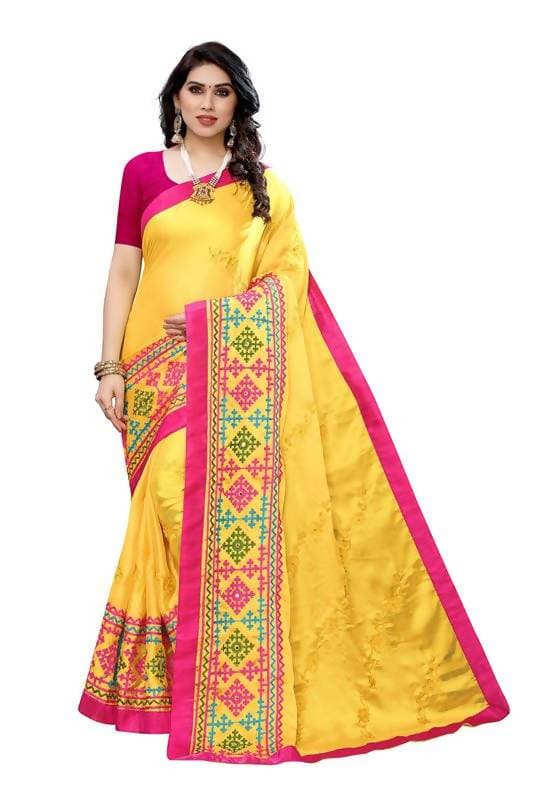 Vamika Yellow Chiffon Emboridered Saree (SUIDHAGA YELLOW)