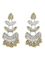 Thumbnail for Mominos Fashion Johar Kamal Beautiful Silver & Gold Earrings - Distacart