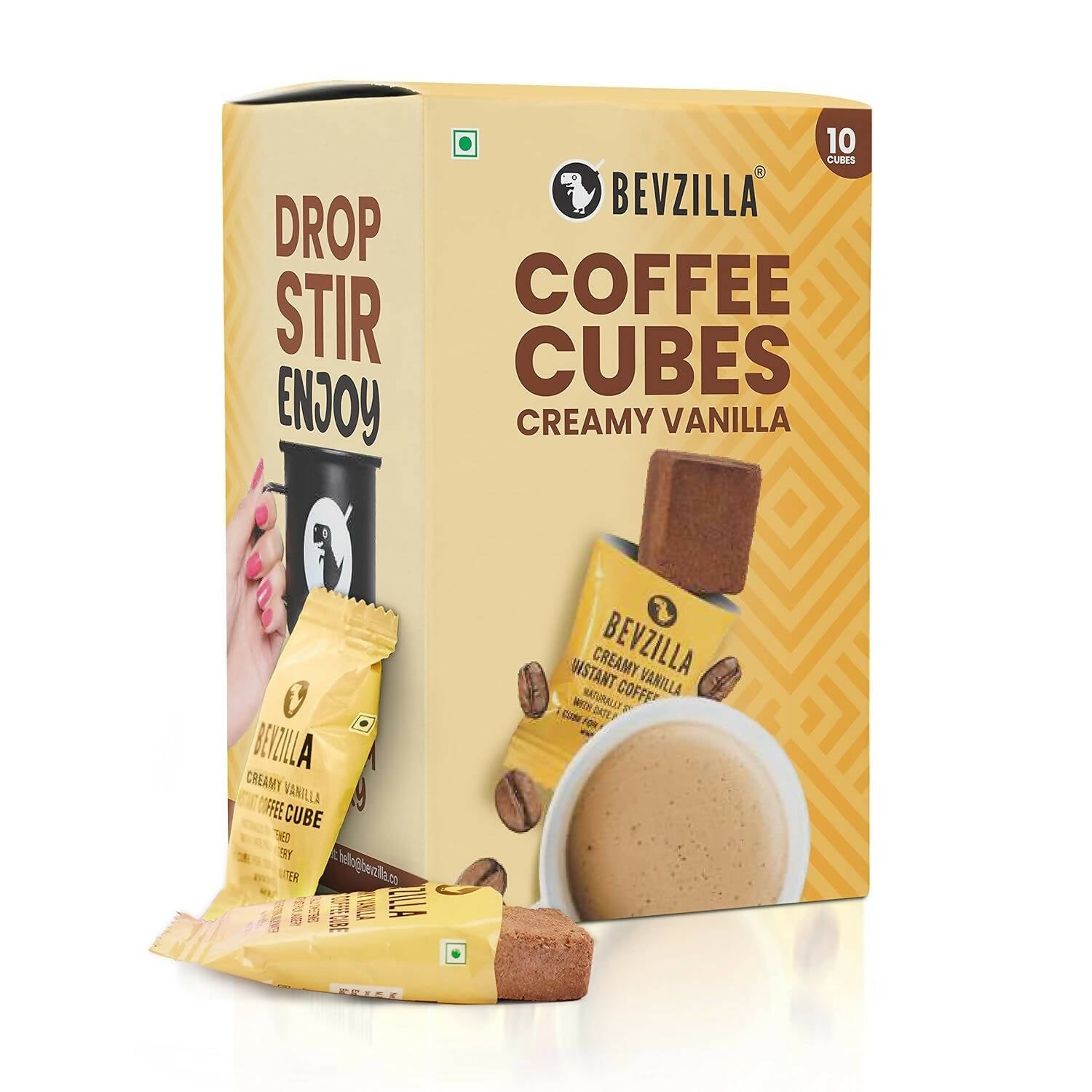 Bevzilla Instant Coffee Cubes Pack with Organic Date Palm Jaggery - Creamy Vanilla - Distacart