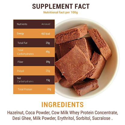 NutroActive Desi Ghee Barfi Hazelnut Chocolate