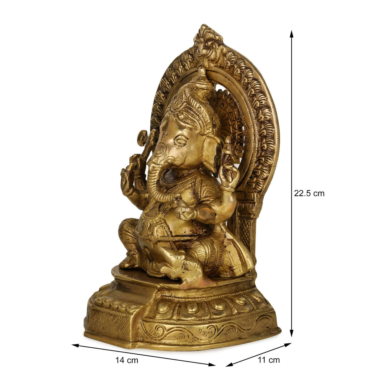 Devlok Maharaja Ganesha Pure Brass Idol - Distacart