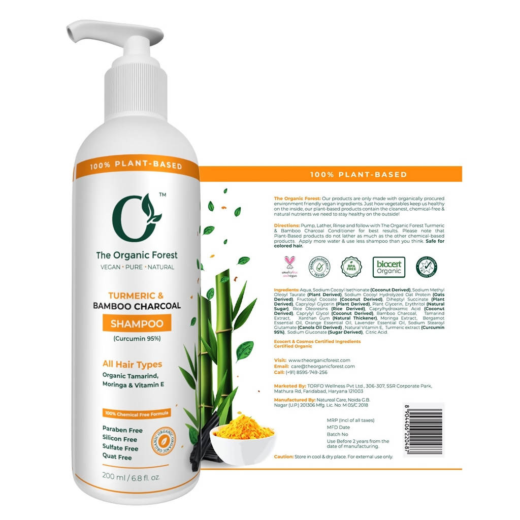 The Organic Forest Turmeric & Bamboo Charcoal Shampoo