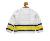 Thumbnail for Chutput Kids White Coloured Solid Pullover For Baby Boys with ROCK Detail - Distacart